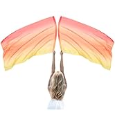 Baisdan 2 Piecs 35.5 * 55 Chiffon Worship Flags with Flex Rods, Gradient Colorful Rectangle Prais...