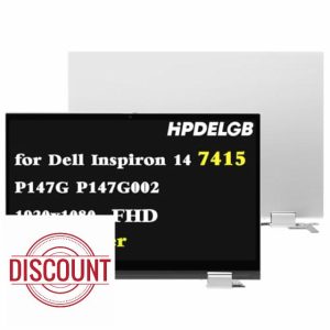 HPDELGB Replacement for Dell Inspiron 7415 2-in-1 P147G P147G002 DP/N DC1RR KRCDD FHD 1920x1080 14.0" LCD Screen Digitizer Display Assembly Silve