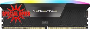 CORSAIR VENGEANCE RGB DDR5 RAM 16GB (1x16GB) 5200MHz CL40 Intel XMP iCUE Compatible Computer Memory - Black (CMH16GX5M1B5200C40)
