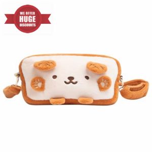 GeekShare Toast Plush Bag Compatible with Nintendo Switch/OLED Large Capacity Travel Carrying Case with A Shoulder Strap fit Switch Console & Game Accessories