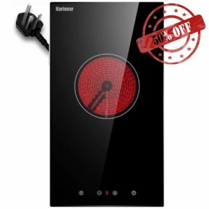 Karinear Single Ceramic Hob 30CM Electric Hob Built in Ceramic Hob with Plug