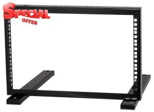 Stalflex Server Rack 6U - Open Frame Network Rack Made of Heavy Duty Metal - Server Cabinet with Reinforced Beam for Network and Server Equipme