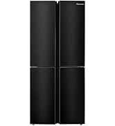 Fridgemaster MS91547BFE Freestanding American Side by side Door Fridge Freezer 547L, Black, Inver...