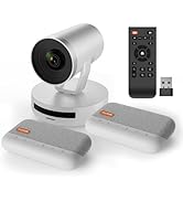 Nuroum Conference Room Camera System Set, 1080P PTZ Webcam with Bluetooth Conference Speaker and ...