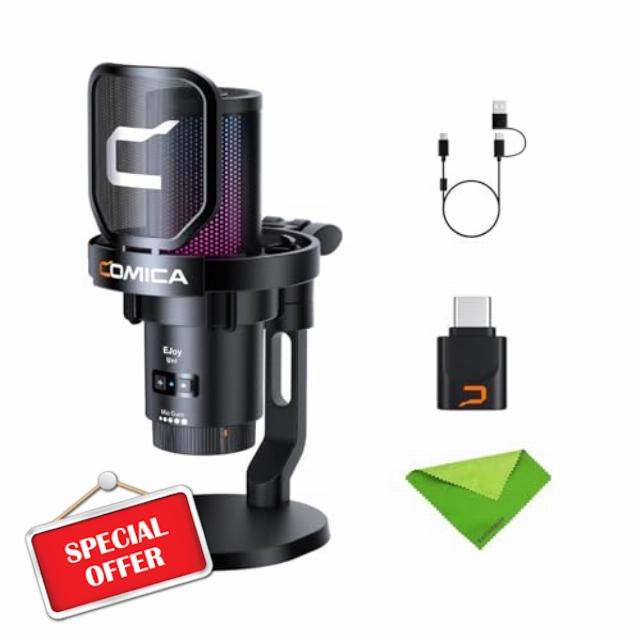 comica EJoy Uni Pro (D)-Black Microphone for Computer and Smartphone
