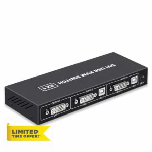 Luejnbogty DVI KVM Switch 2-In-1 4K Two Computers Shared USB Keyboard Mouse Print Monitor Multi-Function Switching Scree