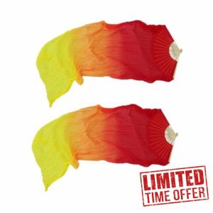 LOVIVER 1 Pair Silk Belly Dance Fan Veils 1.8m Long Decorative Folding Fans Handheld Dancing Fan Belly Dance Costume Accessories for Girls Woman Belly Dance Show Prom Party Performance