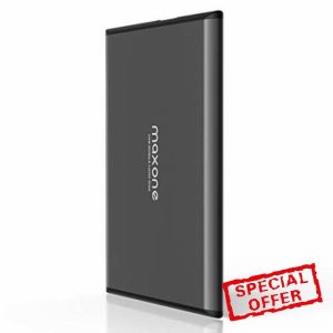 Maxone Portable External Hard Drive 500GB 2.5" HDD - USB 3.0 Ultra Slim Aluminum HDD Backup for PC/Desktop/Laptop/TV/Mac/MacBook/XBox/PS4/Chromebook/Windows - Charcoal
