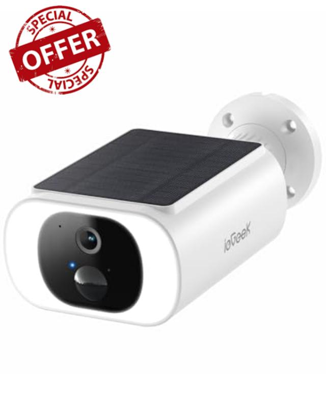 ieGeek 2K Solar Security Camera Outdoor Wireless with Embedded Solar Panel