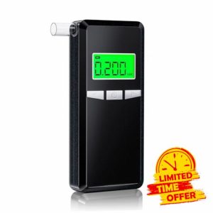 Alcohol Breathalyzer High Accuracy Breathalyser - Alcohol Tester Breathalyzer UK with 10Pcs Mouthpieces - Digital LCD Display Breathalysers for Home or Party Use