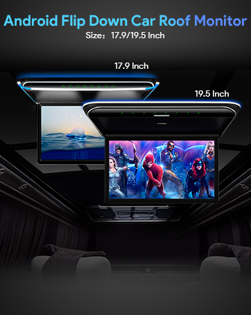 XTRONS 17.3 Inch Electric Motorized Flip-Down Android Car Overhead Video, 1080P FHD IPS Screen 8K...