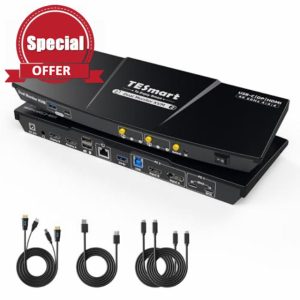 TESmart USB-C MST&EDID KVM Switch 2 Monitors 2 Computers HDMI+DisplayPort