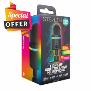 STEALTH Light-Up LED USB Streaming Microphone with Noice Cancelling Functio
