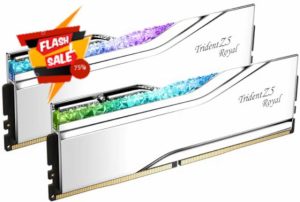 G.SKILL Trident Z5 Royal Series (Intel XMP 3.0) DDR5 RAM 64GB (2x32GB) 6400MT/s CL32-39-39-102 1.40V Desktop Computer Memory UDIMM - Silver (F5-6400J3239G32GX2-TR5S)