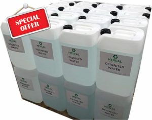 Hexeal Deionised Water 750L – 30 x 25L of Deionised Water for Steam Irons