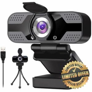 Webcam for PC with Microphone - 1080P FHD Webcam with Privacy Cover & Webcam Tripod Stand