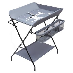 JUDEMII 4-in-1 Changing Table Baby Mobile Changing Unit for Children Portable Folding Adjustable Changing Tables Newborn Care Baby Furniture Dark Grey Applicable Baby Age Less Than 12 Months