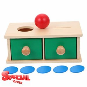 VICASKY 1 Set Drawer Target Box Piggy Bank for Piggy Banks Round Ball Drawer Toy Montessori Toys Fine Motor Skill Toy Meaningful Toy Wooden Toys Wooden Playthings