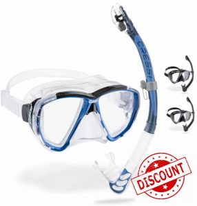 CRESSI Combo Big Eyes+Alpha U.D. - Unisex Mask Extraordinary Visibility Big Eyes and Dry Snorkel Alpha U.D. Ideal for Diving
