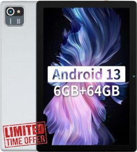 Hakaug Tablet 10 Inch WiFi Model 1TB Expandable/ 1280 * 800 Resolution Screen/ 5000 MAH Capacity Battery 8MP + 5MP Camera/ 2.4G WiFi Bluetooth GMS Authentication/Type-C Charge (Silver)