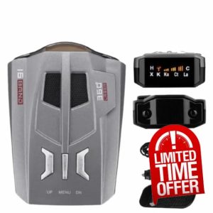 KF Premium V9 16-Band 360° Car Trucker Laser Radar Detector with Speed & Voice Alert Warning System for Anti-Speed Trap