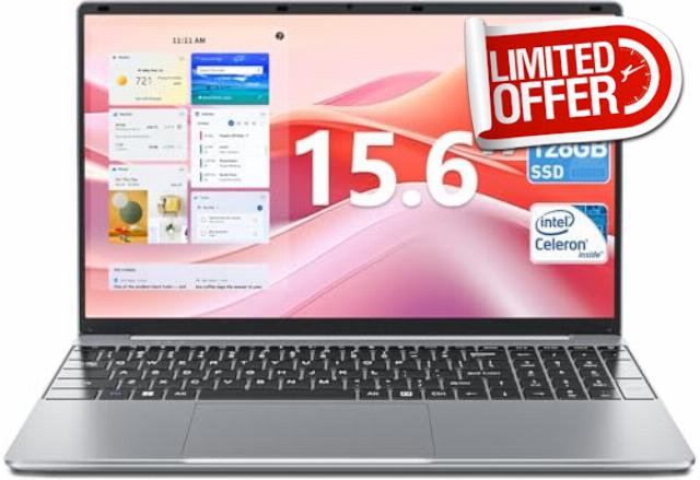 Naclud 15.6 Inch Laptop 4GB DDR4 128GB SSD