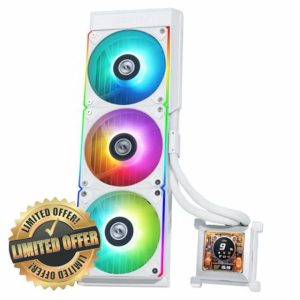 Lian Li Hydroshift 360 AIO - Pre-installed 3 x ARGB Fans - Side-Mounted Coolant Pathway - 2.88” LCD Screen - 480 × 480 Resolution - Captured Screenshots or Recorded Videos - White (HSLCD36RW)