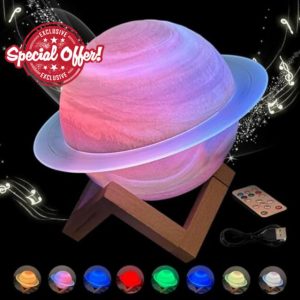 Color Changing Planet Wireless Speaker - Outdoor Speaker with Stand and RGB Light