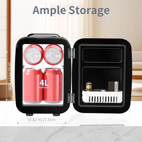4 Liter/6 Cans Small Fridge for Office