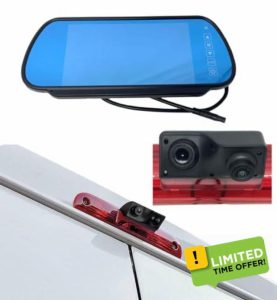 Dolphin Dual Rear & Reversing Brake Light Camera For Peugeot Boxer 2006 Onwards (Camera & 7" Universal Mirror Monitor)