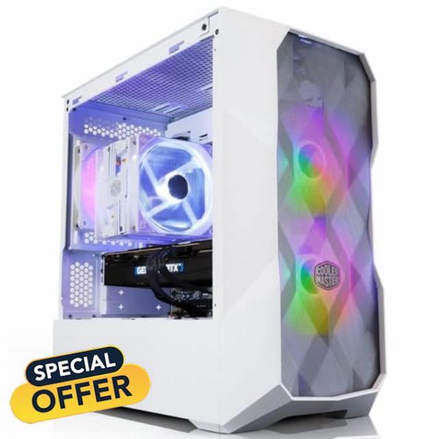ADMI Gaming PC • Intel i7 12700KF • Nvidia RTX 4070 12GB GDDR6 • Corsair 32GB RAM 3200MHz DDR4 • 1TB M.2 SSD • B660 • 650W PSU • 600Mbps Wifi • White RGB Gaming PC Case • Windows 11