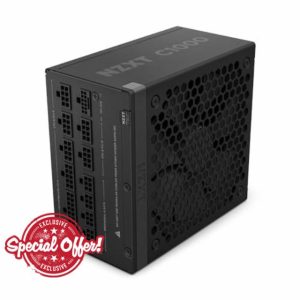 NZXT C1000 Gold ATX 3.1 - Fully Modular Low-Noise PC Gaming Power Supply - 1000 Watts - 80 PLUS Gold - 12V-2x6 Connector - Zero Fan Mode - 100% Japanese Capacitors - Black