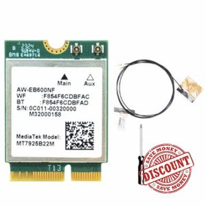 Yssevlon MT7925 WIFI 7 Card+Internal Antennas 5400Mbps M.2 Triple Band 2.4G/5G/6G BT5.3 WiFi Card Adapter for Win10/Win11 Linux