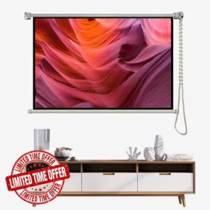 ZYXQQJ Manual Pull Down Projector Screen 40" 50" 60" Movie Screen 16:9 4:3 4K HD Retractable Ceiling Wall Mount Projection Screen(4:3