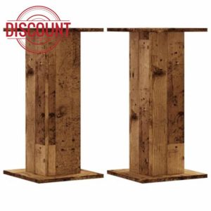 idaXL HiFi Speaker Stands - Floor Stand 60cm - Old Wood
