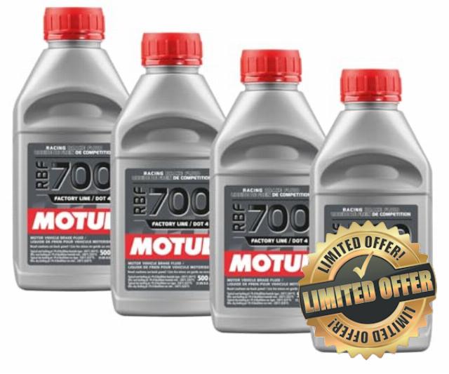 WOL DOT 4 Brake Fluid Motul 109452 Brake Fluid Factory Line RBF700 500ML - Fully Synthetic Brake Fluid (4 Units)