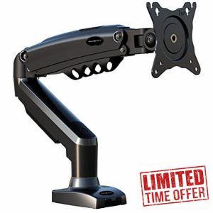 Invision Single Monitor Arm Desk Mount for 19 to 32 Inch Screens - VESA 75 & 100mm Stand Clamp - Tool Free Height Adjustment with Tilt Swivel Rotate - Increased Load Capacity from 2-9kg (MX200)