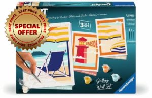 Ravensburger 23901 CreArt-Painting by Numbers 23901-Gallery Wall Set-at The Beach-from 12 Years