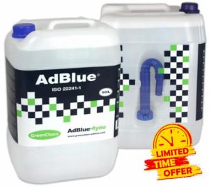 2 x 10L GreenChem Adblue Additive Cans With Easy-Pour Spout Reduces NOX Emissions Quick & Easy Filling