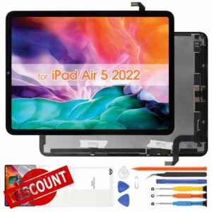 Screen Replacement for iPad Air 5 5th Generation LCD Display for ipad Air5 10.9 2022 A2589 A2591 A2588 Digitizer Touch Screen Assembly with Repair Tools
