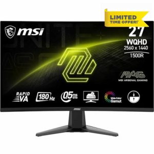 MSI MAG 27C6F 27 Inch FHD Curved Gaming Monitor - 1500R 1920 x 1080 Rapid VA Panel
