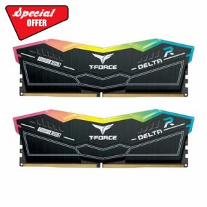 TEAMGROUP T-Force Delta RGB DDR5 Ram 64GB (2x32GB) 6000MHz PC5-48000 CL38 Intel XMP 3.0 & AMD Expo Compatible Desktop Memory Module Ram Black FF3D564G6000HC38GDC01