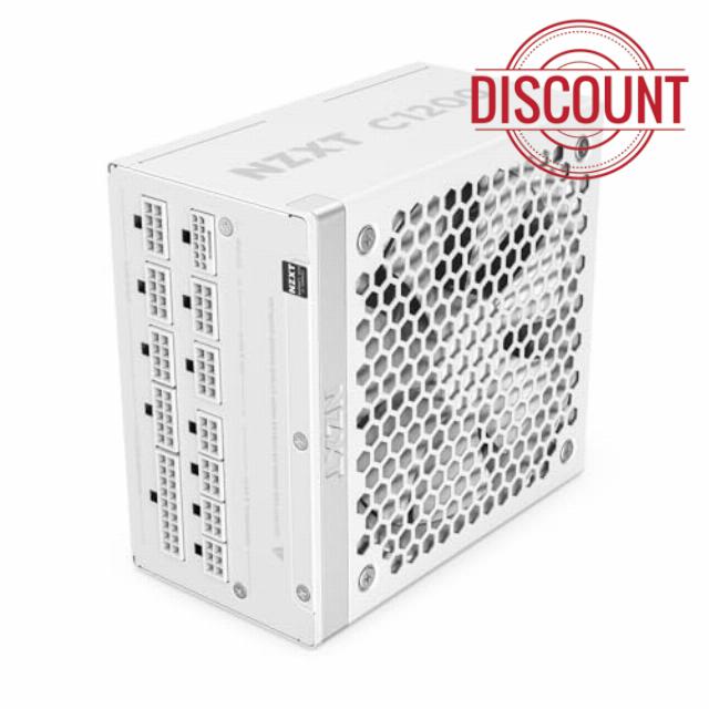 NZXT C1200 Gold ATX 3.1 - Fully Modular Low-Noise PC Gaming Power Supply - 1200 Watts - 80 PLUS Gold - 12V-2x6 Connector - Zero Fan Mode - 100% Japanese Capacitors - White