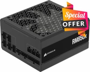 CORSAIR RM850x Fully Modular Low-Noise ATX Power Supply – ATX 3.1 Compliant – PCIe 5.1 Support – Cybenetics Gold Efficiency – Native 12V-2x6 Connector – Black