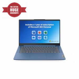 Lenovo IdeaPad Slim 3 | 14 inch Full HD Laptop | Intel N100 | 4GB RAM | 128GB SSD | Windows 11 Home in S mode | Microsoft 365 Personal | Abyss Blue