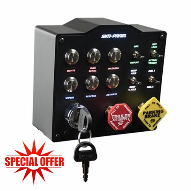 SIM-PANEL HT/HTE Button Box for American Truck Simulator (ATS/ETS2 Button Box) (W/Customizable BACKLIGHTING)