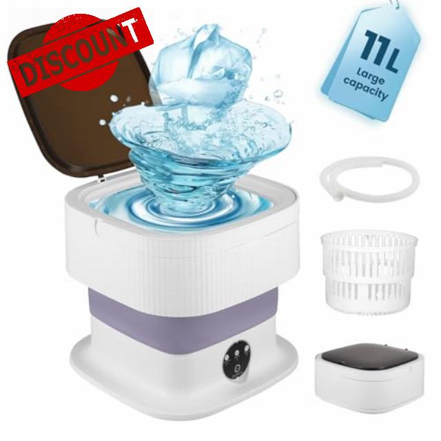 Portable Washing Machine,9l Multifunctional Mini Washing Machine Foldable with Three Time Modes