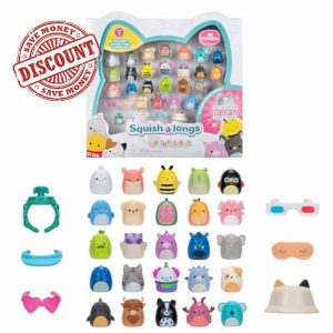 Squish-a-longs by Original Squishmallows 25 Pack - Series 1 - (25) 1” Mini-Squish with 5 Accessories