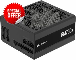CORSAIR RM750x Fully Modular Low-Noise ATX Power Supply – ATX 3.1 Compliant – PCIe 5.1 Support – Cybenetics Gold Efficiency – Native 12V-2x6 Connector – Black