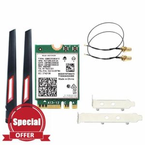 Pojedehy Wi-Fi 6E AX210 Wireless Card 2400Mbps Bluetooth 5.2 Desktop Kit 802.11Ax 2.4G/5Ghz/6Ghz AX210NGW